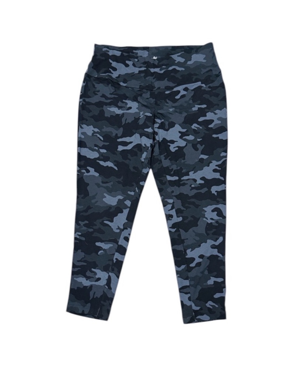 Terra & Sky Womens Gray & Black Camo Hi Rise Capri Leggings 1X